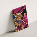 Brisbane Lions Canvas Wall Art Lions Muscular Mascot Graphic - Abstract Paint Splatter Art