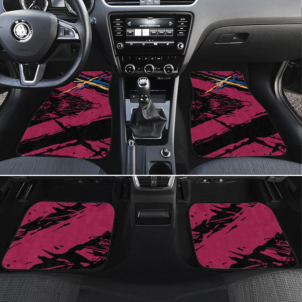 Brisbane Lions Car Mats Lions Muscular Mascot Graphic - Abstract Paint Splatter Art