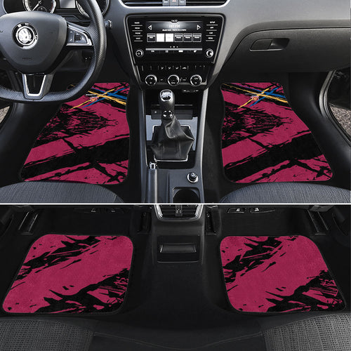 Brisbane Lions Car Mats Lions Muscular Mascot Graphic - Abstract Paint Splatter Art