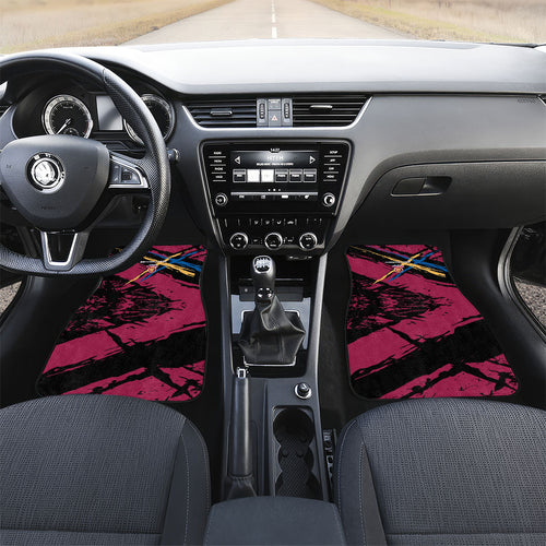 Brisbane Lions Car Mats Lions Muscular Mascot Graphic - Abstract Paint Splatter Art