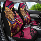 Brisbane Lions Car Seat Cover Lions Muscular Mascot Graphic - Abstract Paint Splatter Art