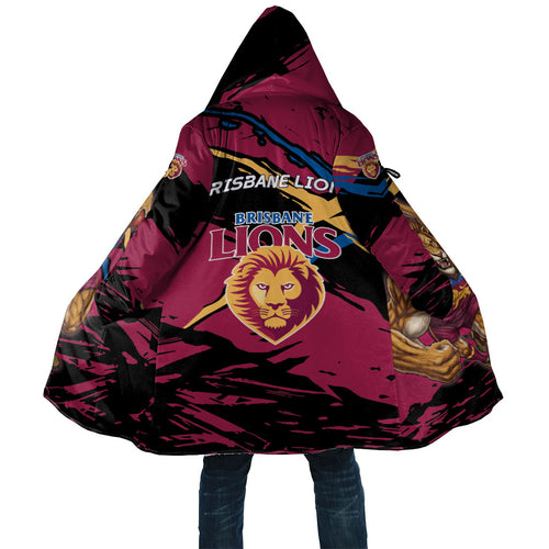 Brisbane Lions Cloak Lions Muscular Mascot Graphic - Abstract Paint Splatter Art