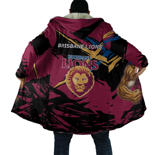 Brisbane Lions Cloak Lions Muscular Mascot Graphic - Abstract Paint Splatter Art