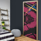 Brisbane Lions Door Cover Lions Muscular Mascot Graphic - Abstract Paint Splatter Art
