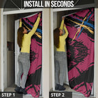 Brisbane Lions Door Cover Lions Muscular Mascot Graphic - Abstract Paint Splatter Art