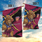 Brisbane Lions Garden Flag Lions Muscular Mascot Graphic - Abstract Paint Splatter Art