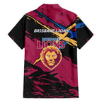 Brisbane Lions Hawaiian Shirt Lions Muscular Mascot Graphic - Abstract Paint Splatter Art