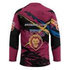 Brisbane Lions Hockey Jersey Lions Muscular Mascot Graphic - Abstract Paint Splatter Art