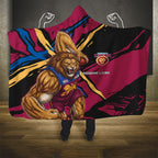 Brisbane Lions Hooded Blanket Lions Muscular Mascot Graphic - Abstract Paint Splatter Art