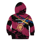Brisbane Lions Kid Hoodie Lions Muscular Mascot Graphic - Abstract Paint Splatter Art