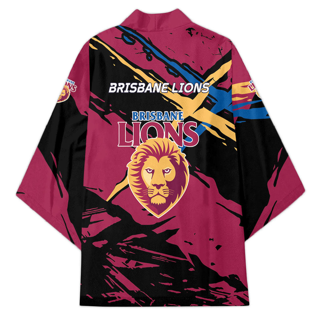 Brisbane Lions Kimono Lions Muscular Mascot Graphic - Abstract Paint Splatter Art