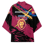 Brisbane Lions Kimono Lions Muscular Mascot Graphic - Abstract Paint Splatter Art