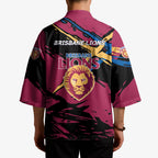Brisbane Lions Kimono Lions Muscular Mascot Graphic - Abstract Paint Splatter Art