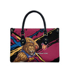 Brisbane Lions Leather Bag Lions Muscular Mascot Graphic - Abstract Paint Splatter Art