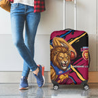 Brisbane Lions Luggage Cover Lions Muscular Mascot Graphic - Abstract Paint Splatter Art