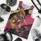 Brisbane Lions Men Tank Top Lions Muscular Mascot Graphic - Abstract Paint Splatter Art