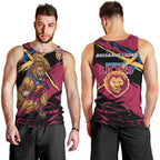 Brisbane Lions Men Tank Top Lions Muscular Mascot Graphic - Abstract Paint Splatter Art