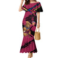 Brisbane Lions Mermaid Dress Lions Muscular Mascot Graphic - Abstract Paint Splatter Art