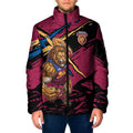 Brisbane Lions Padded Jacket Lions Muscular Mascot Graphic - Abstract Paint Splatter Art
