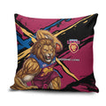 Brisbane Lions Pillow Cover Lions Muscular Mascot Graphic - Abstract Paint Splatter Art