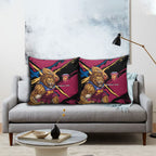 Brisbane Lions Pillow Cover Lions Muscular Mascot Graphic - Abstract Paint Splatter Art