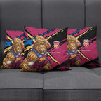 Brisbane Lions Pillow Cover Lions Muscular Mascot Graphic - Abstract Paint Splatter Art