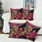 Brisbane Lions Pillow Cover Lions Muscular Mascot Graphic - Abstract Paint Splatter Art