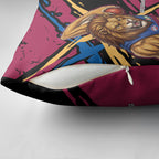 Brisbane Lions Pillow Cover Lions Muscular Mascot Graphic - Abstract Paint Splatter Art