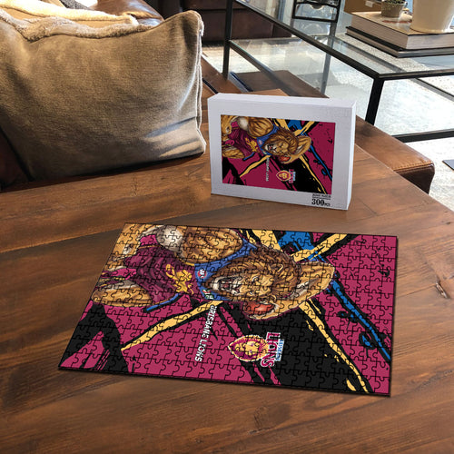 Brisbane Lions Puzzle Lions Muscular Mascot Graphic - Abstract Paint Splatter Art