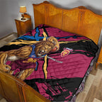 Brisbane Lions Quilt Lions Muscular Mascot Graphic - Abstract Paint Splatter Art