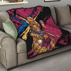 Brisbane Lions Quilt Lions Muscular Mascot Graphic - Abstract Paint Splatter Art
