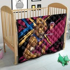 Brisbane Lions Quilt Lions Muscular Mascot Graphic - Abstract Paint Splatter Art