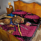 Brisbane Lions Quilt Bed Set Lions Muscular Mascot Graphic - Abstract Paint Splatter Art