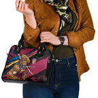 Brisbane Lions Shoulder Handbag Lions Muscular Mascot Graphic - Abstract Paint Splatter Art