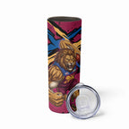 Brisbane Lions Skinny Tumbler Lions Muscular Mascot Graphic - Abstract Paint Splatter Art