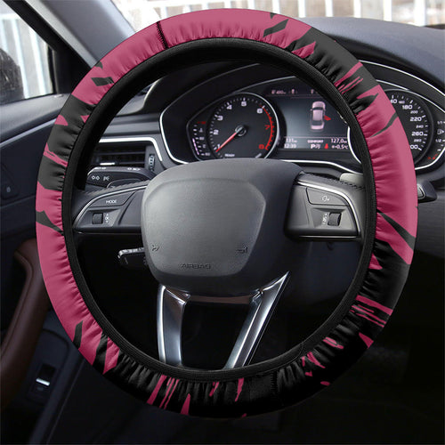 Brisbane Lions Steering Wheel Cover Lions Muscular Mascot Graphic - Abstract Paint Splatter Art