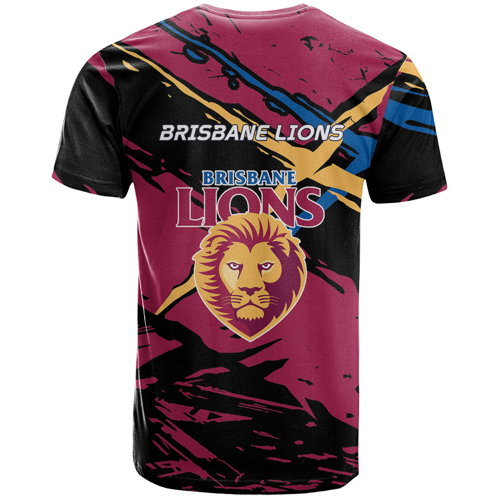 Brisbane Lions T Shirt Lions Muscular Mascot Graphic - Abstract Paint Splatter Art