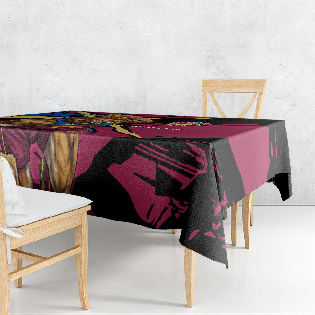 Brisbane Lions Tablecloth Lions Muscular Mascot Graphic - Abstract Paint Splatter Art