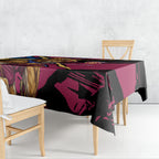 Brisbane Lions Tablecloth Lions Muscular Mascot Graphic - Abstract Paint Splatter Art