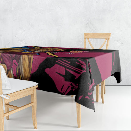 Brisbane Lions Tablecloth Lions Muscular Mascot Graphic - Abstract Paint Splatter Art