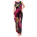 Brisbane Lions Tank Maxi Dress Lions Muscular Mascot Graphic - Abstract Paint Splatter Art