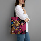 Brisbane Lions Tote Bag Lions Muscular Mascot Graphic - Abstract Paint Splatter Art