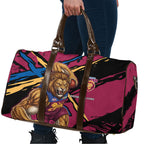Brisbane Lions Travel Bag Lions Muscular Mascot Graphic - Abstract Paint Splatter Art