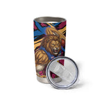 Brisbane Lions Tumbler Cup Lions Muscular Mascot Graphic - Abstract Paint Splatter Art