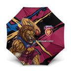 Brisbane Lions Umbrella Lions Muscular Mascot Graphic - Abstract Paint Splatter Art