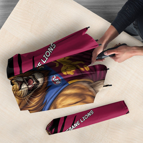 Brisbane Lions Umbrella Lions Muscular Mascot Graphic - Abstract Paint Splatter Art