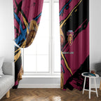 Brisbane Lions Window Curtain Lions Muscular Mascot Graphic - Abstract Paint Splatter Art