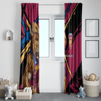 Brisbane Lions Window Curtain Lions Muscular Mascot Graphic - Abstract Paint Splatter Art