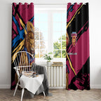 Brisbane Lions Window Curtain Lions Muscular Mascot Graphic - Abstract Paint Splatter Art