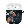 Carlton Football Club AirPods Case Blues Muscular Mascot Graphic - Abstract Paint Splatter Art